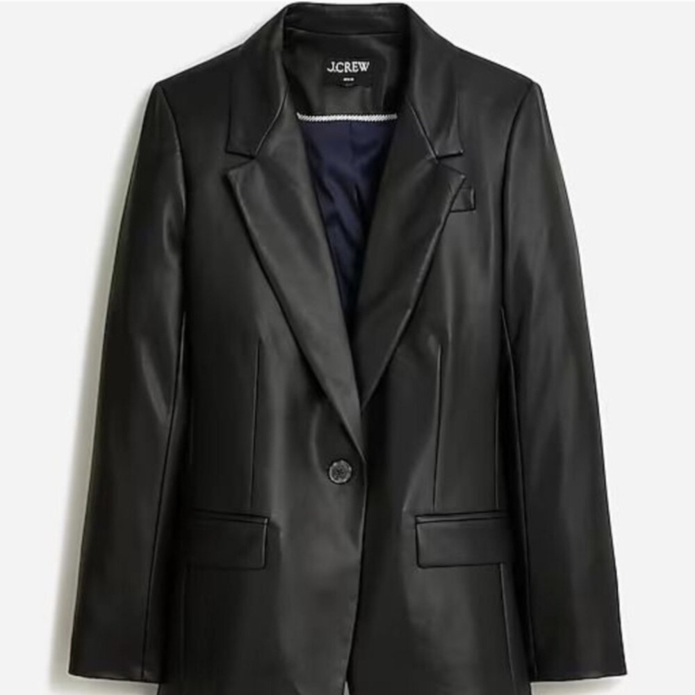 J.Crew Faux Leather Willa Blazer